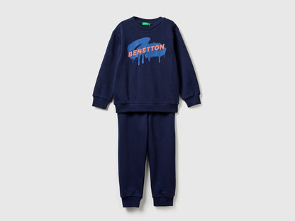 Benetton_Dark Blue_Sweat Tracksuit with Logo_3J68GK00S_252_01