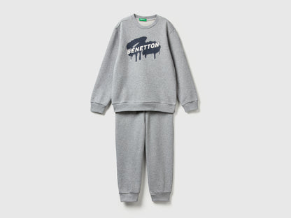 Benetton_Light Gray_Sweat Tracksuit with Logo_3J68GK00S_501_01