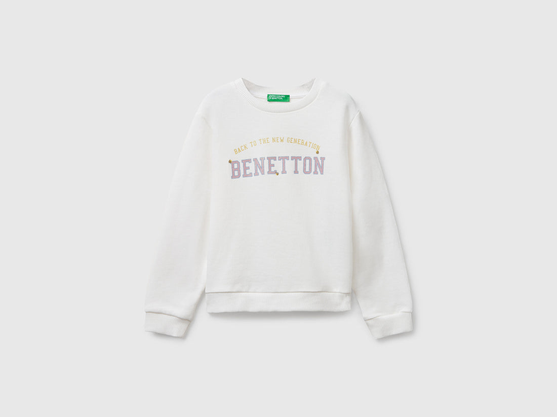 Benetton_Creamy White_Sweatshirt with Glittery Print_3J70G10JR_074_01
