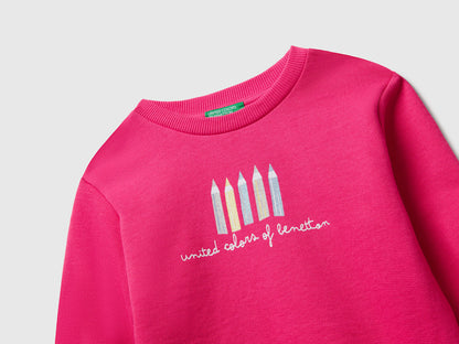 Benetton_Fuchsia_Sweatshirt with Glittery Print_3J70G10JR_1A2_03