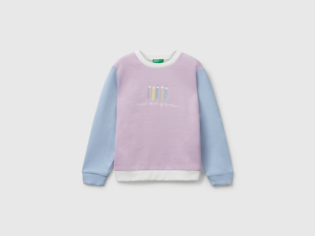 Benetton_Violet_Sweatshirt with Glittery Print_3J70G10JR_902_01