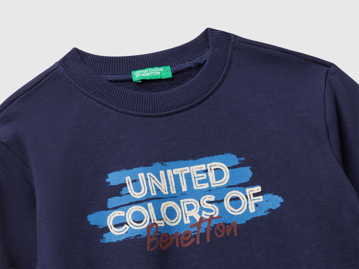 Benetton_Dark Blue_Regular Fit Sweatshirt with Print_3J70G10JY_252_03