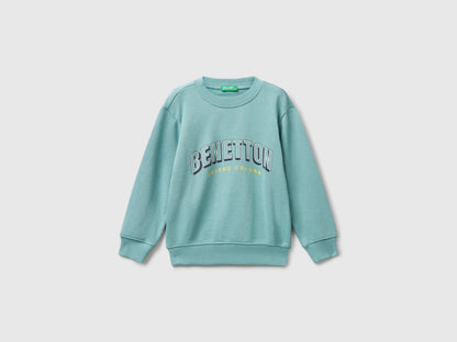 Benetton Sky Blue Boys Regular Fit Sweatshirt with Print SKU: 3J70G10JY_33K Image 01