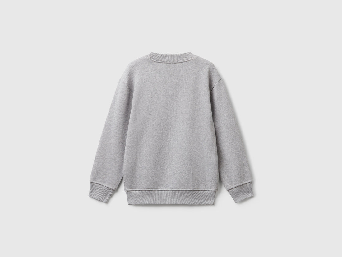 Benetton_Light Gray_Regular Fit Sweatshirt with Print_3J70G10JY_501_02