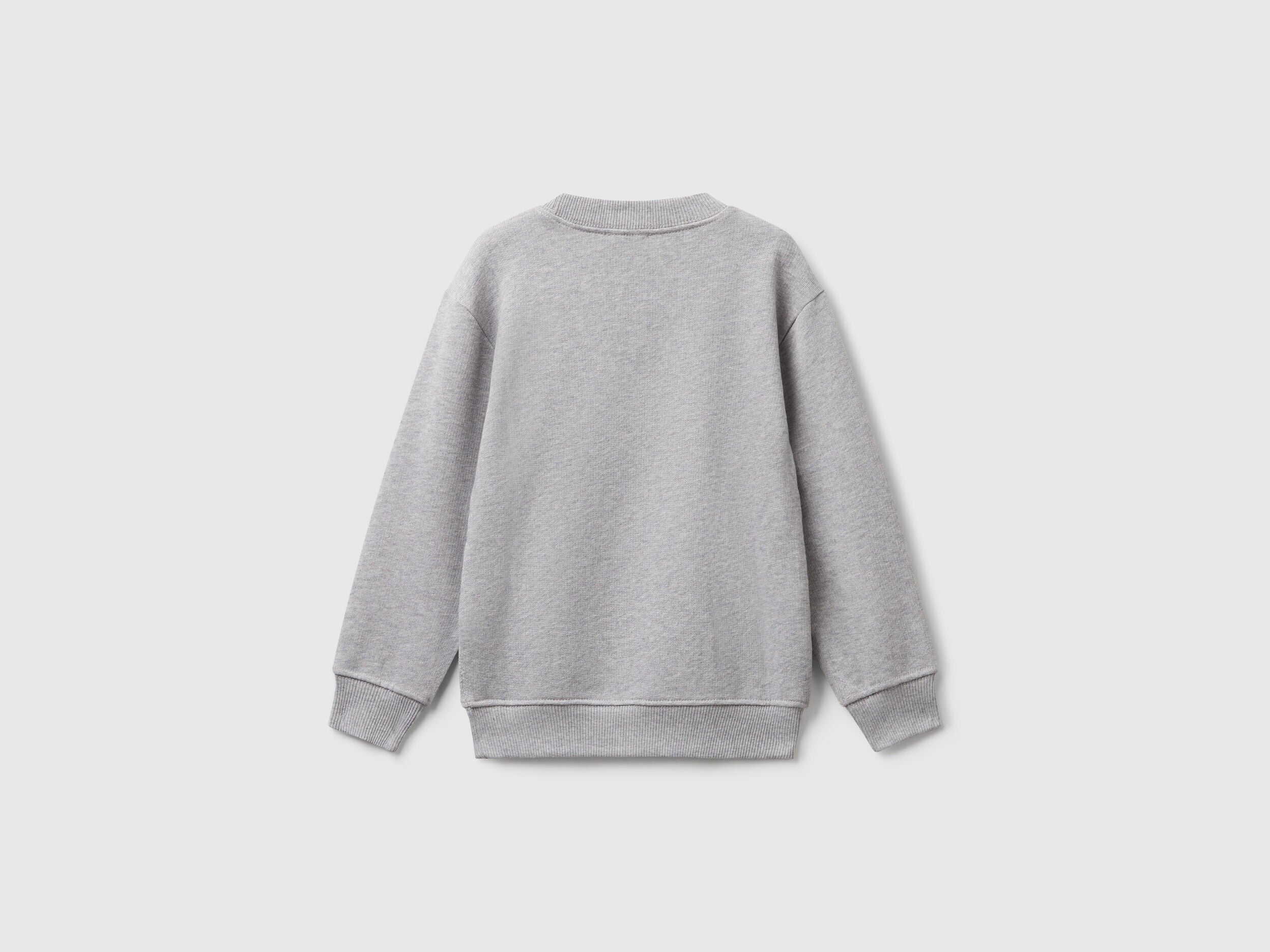 Benetton_Light Gray_Regular Fit Sweatshirt with Print_3J70G10JY_501_02