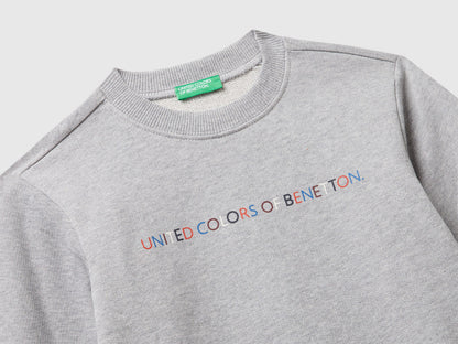Benetton_Light Gray_Regular Fit Sweatshirt with Print_3J70G10JY_501_03