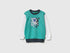 Benetton Aqua Boys Organic Cotton Sweatshirt with Logo Print SKU: 3J70G10LJ_903 Image 01