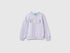 Benetton Lavender Girls Crewneck Sweatshirt with Embroidery SKU: 3J70G10NG_19B Image 01