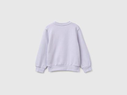 Benetton Lavender Girls Crewneck Sweatshirt with Embroidery SKU: 3J70G10NG_19B Image 02