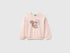 Benetton Soft Pink Girls Sweatshirt with Print and Embroidery in Organic Cotton SKU: 3J70G10NJ_08Q Image 01