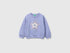 Benetton Violet Girls Sweatshirt with Print and Embroidery in Organic Cotton SKU: 3J70G10NJ_19J Image 01