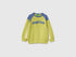 Benetton Lime Boys Closed Color Block Sweatshirt SKU: 3J70G10NM_902 Image 01