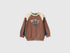 Benetton Brown Boys Closed Color Block Sweatshirt SKU: 3J70G10NM_903 Image 01