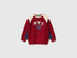 Benetton Burgundy Boys Closed Color Block Sweatshirt SKU: 3J70G10NM_904 Image 01
