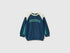 Benetton Dark Blue Boys Closed Color Block Sweatshirt SKU: 3J70G10NM_906 Image 01