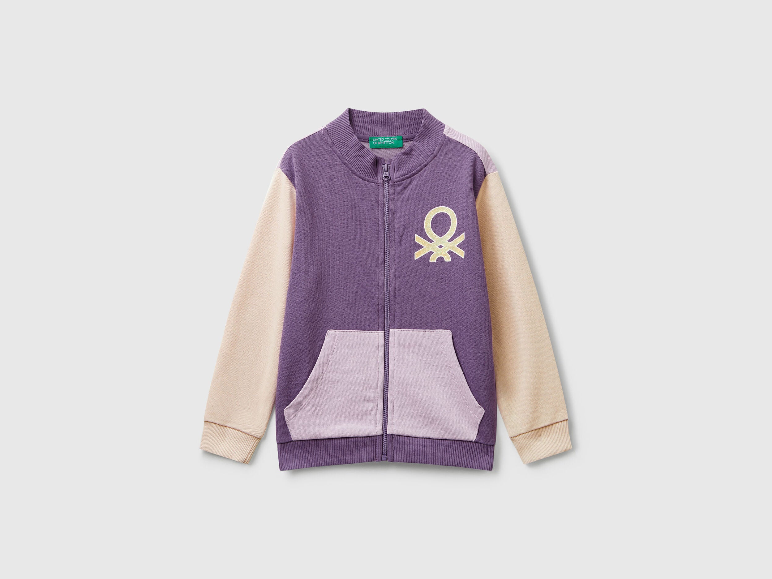 Benetton_Lavender_Hoodie with Glittery Print_3J70G503U_901_01