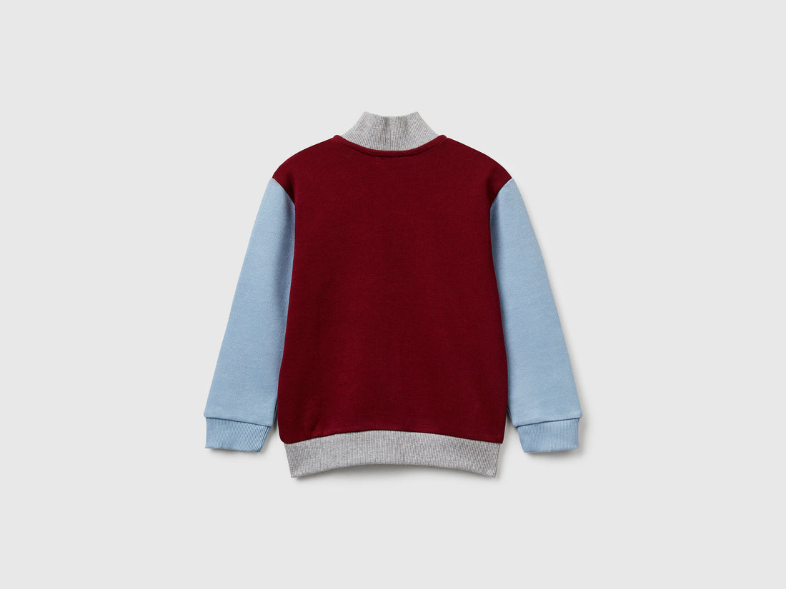 Benetton_Red_Cotton Sweatshirt with Logo_3J70G503X_901_02