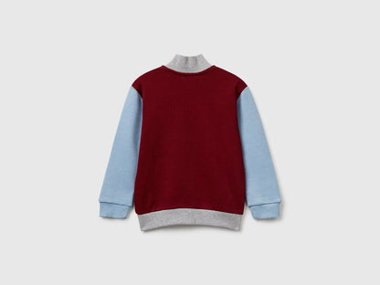 Benetton_Red_Cotton Sweatshirt with Logo_3J70G503X_901_02