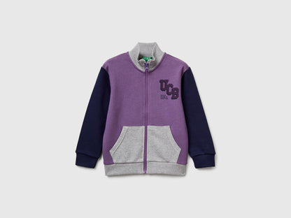 Benetton_Purple_Cotton Sweatshirt with Logo_3J70G503X_903_01