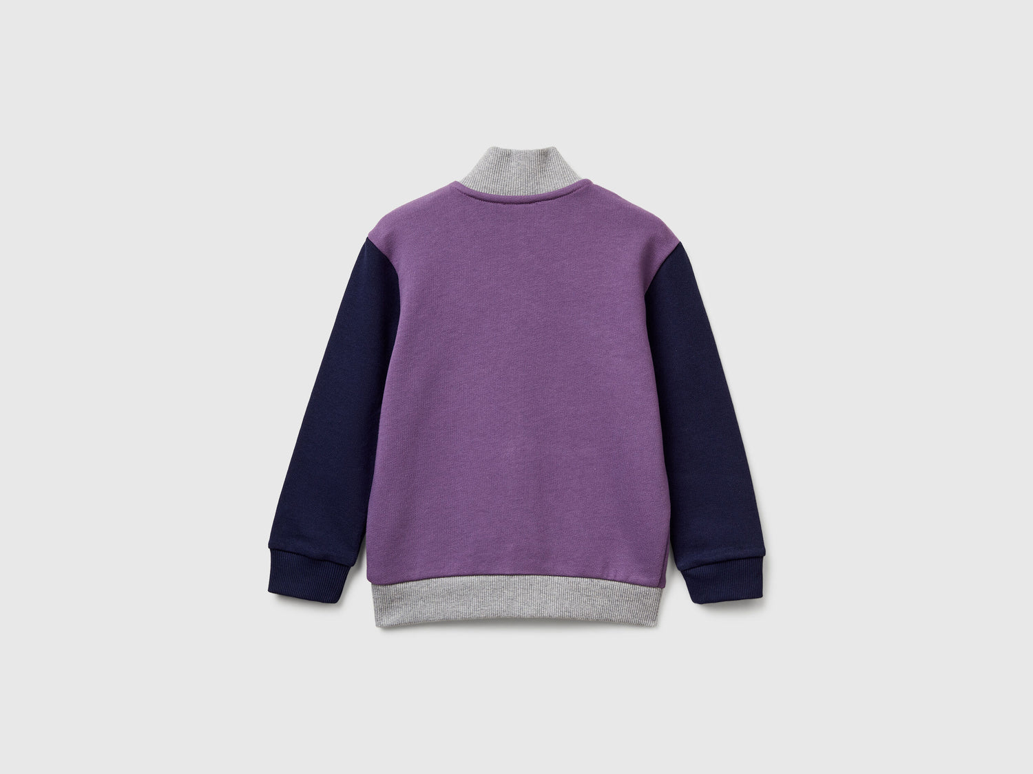 Benetton_Purple_Cotton Sweatshirt with Logo_3J70G503X_903_02