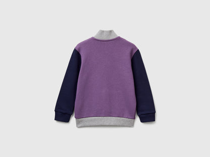 Benetton_Purple_Cotton Sweatshirt with Logo_3J70G503X_903_02