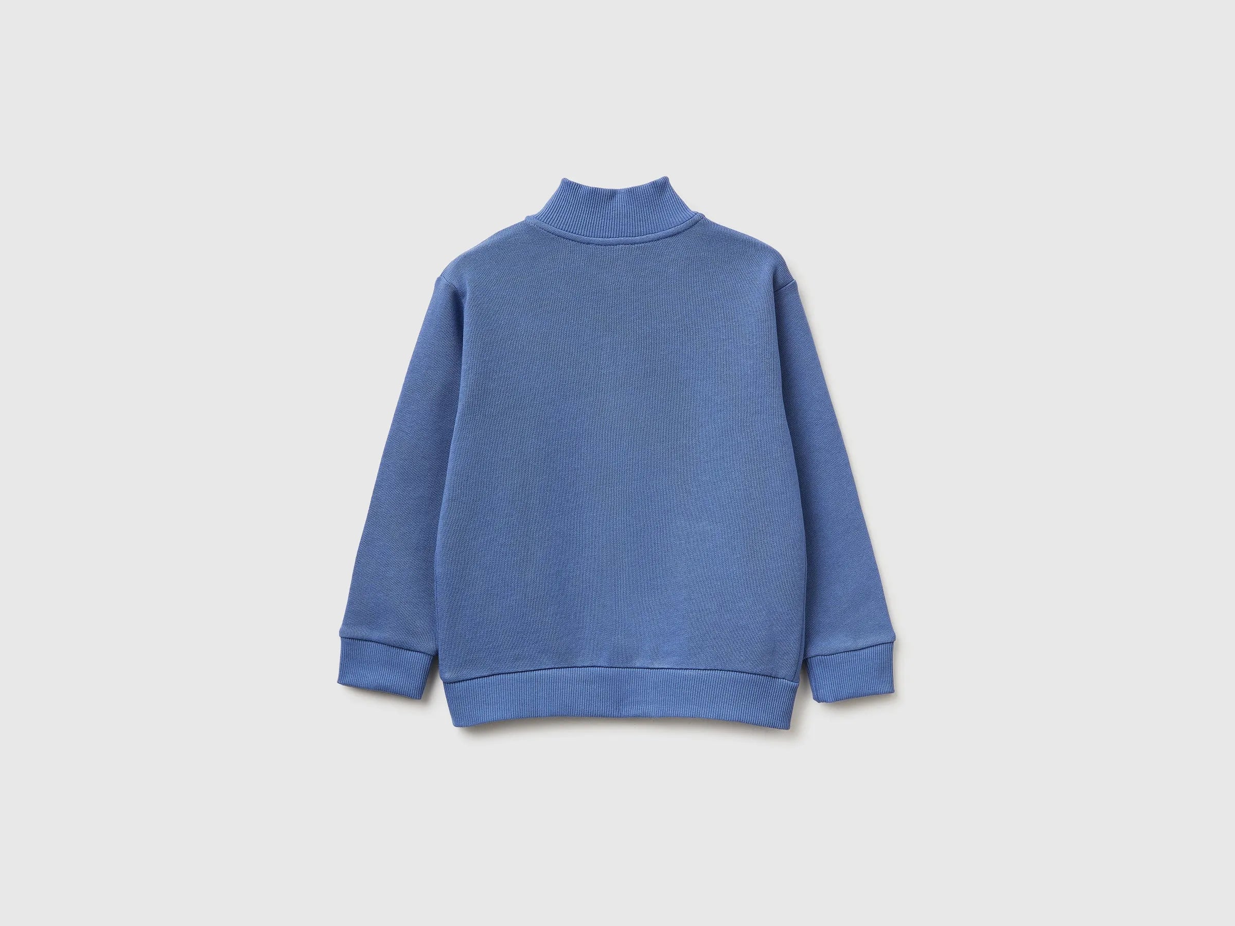 Benetton Air force blue Boys Organic Cotton Zip-Up Sweatshirt SKU: 3J70G504A_05N Image 02
