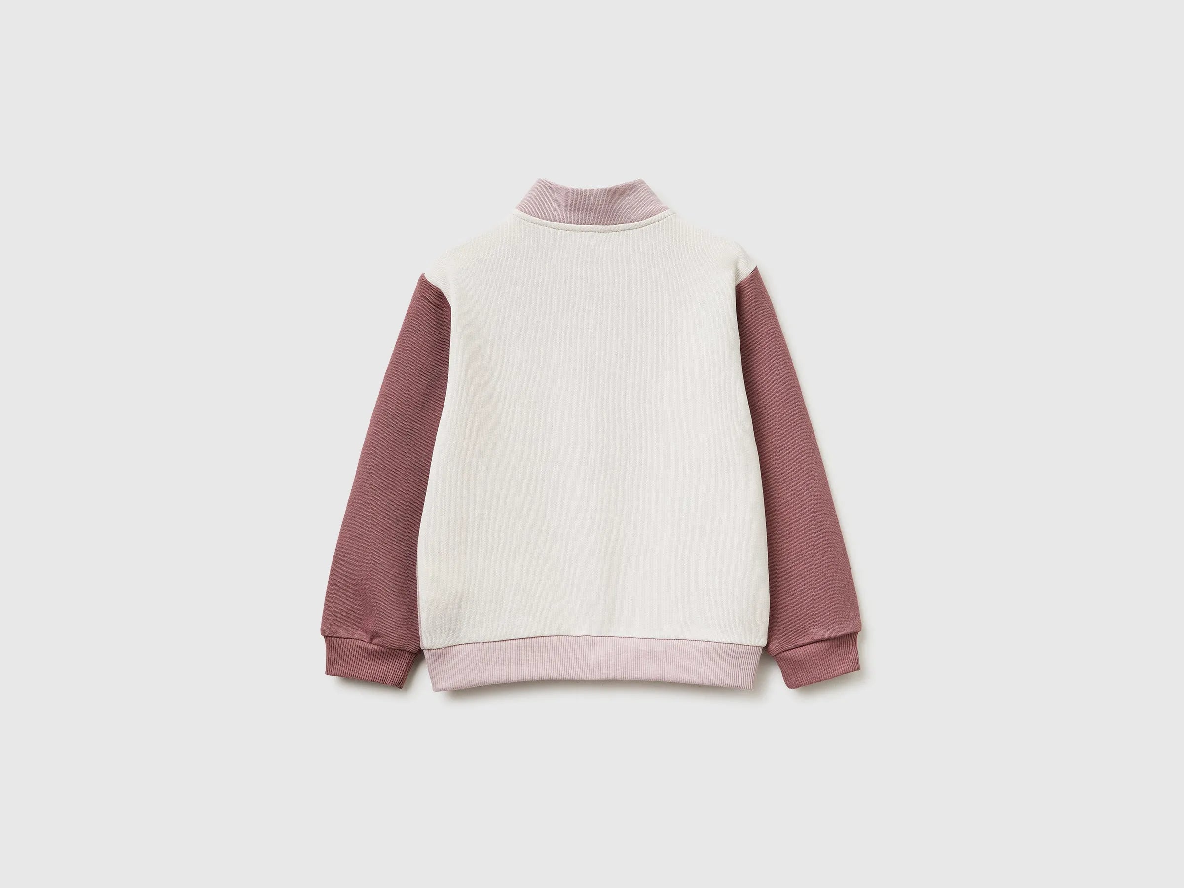 Benetton Soft pink Girls Zip-Up Sweatshirt with Print SKU: 3J70G504B_903 Image 02