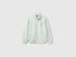 Benetton Light Green Girls Zip-Up Sweatshirt with Logo SKU: 3J70G504H_00M Image 01