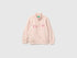 Benetton Soft Pink Girls Zip-Up Sweatshirt with Logo SKU: 3J70G504H_08Q Image 01