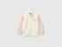 Benetton Creamy White Girls Zip-Up Sweatshirt with Logo SKU: 3J70G504H_901 Image 01