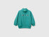 Benetton Dark Green Boys Zip-Up Sweatshirt with Logo SKU: 3J70G504I_285 Image 01