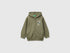 Benetton Military Green Boys Organic Cotton Hoodie with Prints SKU: 3J70G504J_07N Image 01