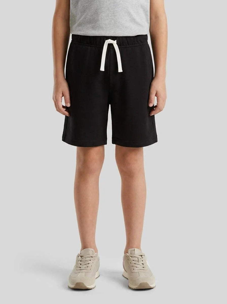 Benetton Black Boys Bermudas in Sweat Cotton SKU: 3J70G900P_100 Image 00