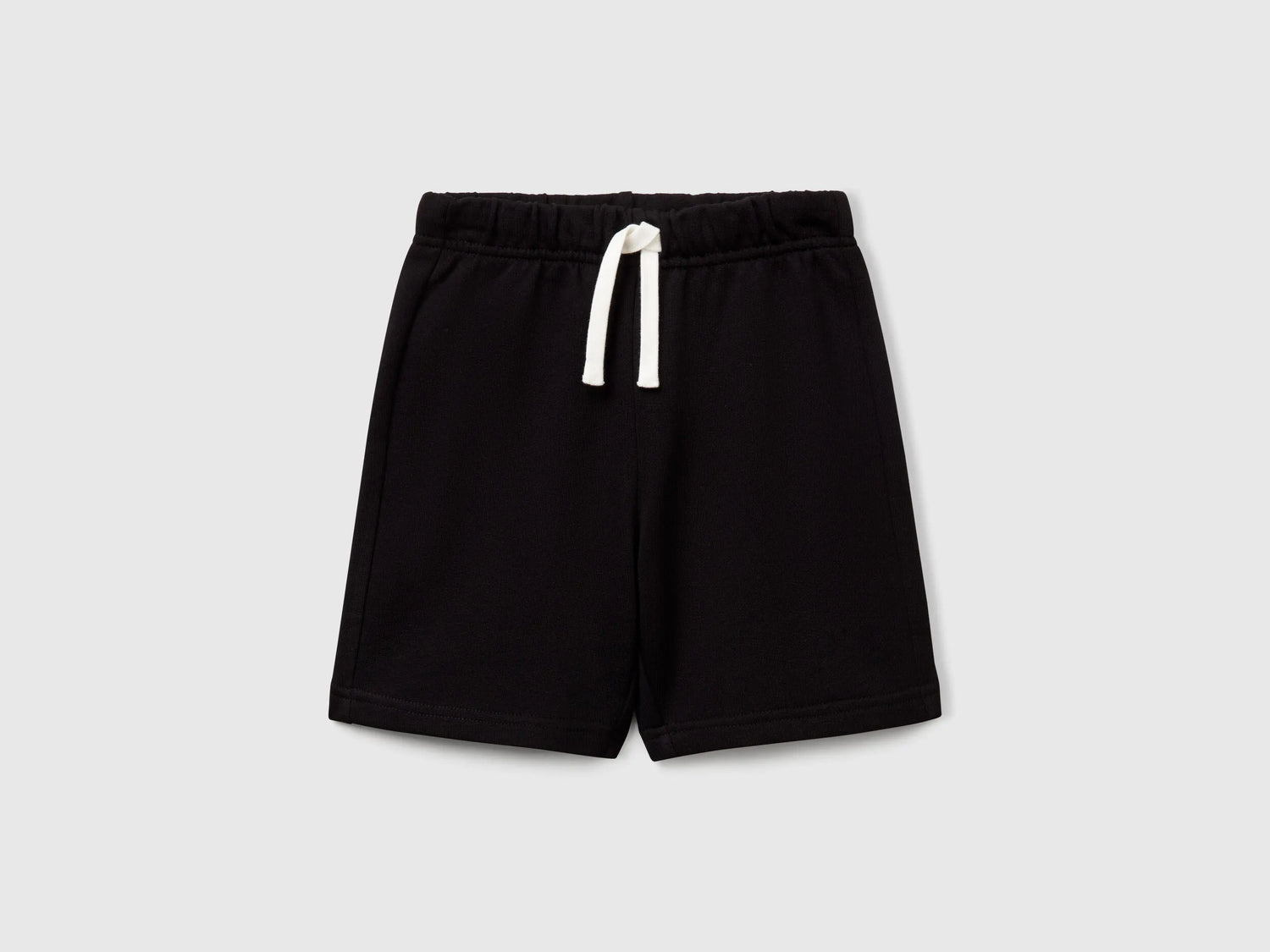 Benetton Black Boys Bermudas in Sweat Cotton SKU: 3J70G900P_100 Image 01