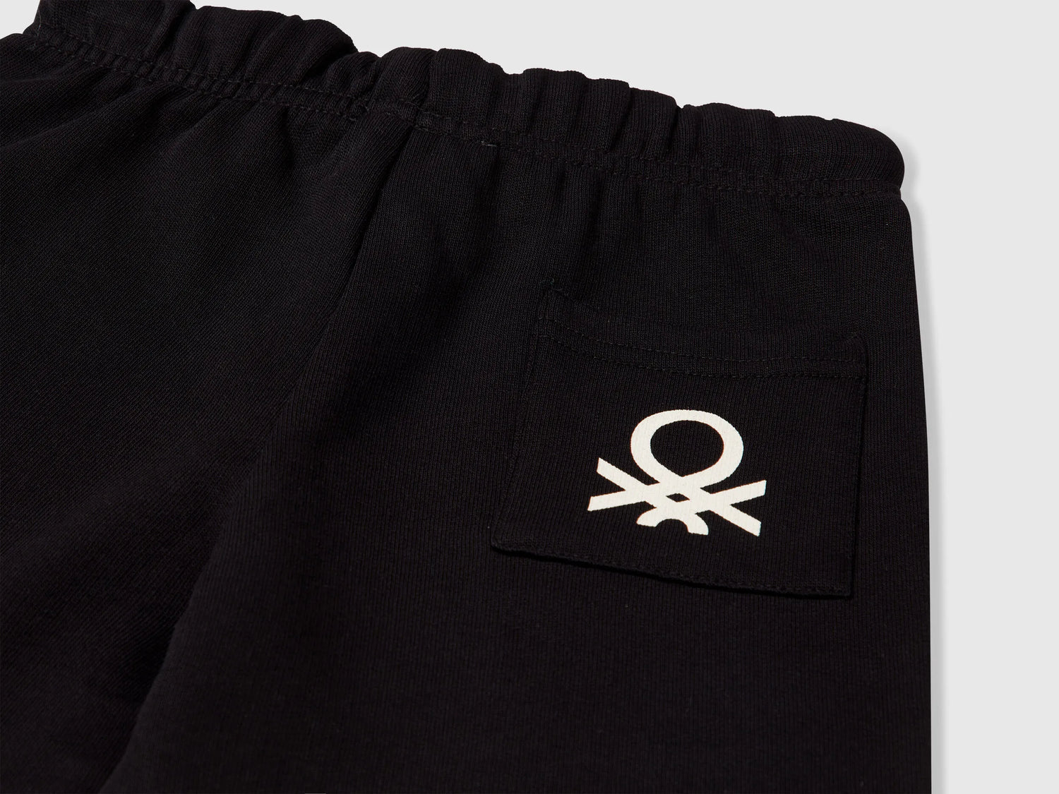 Benetton Black Boys Bermudas in Sweat Cotton SKU: 3J70G900P_100 Image 03