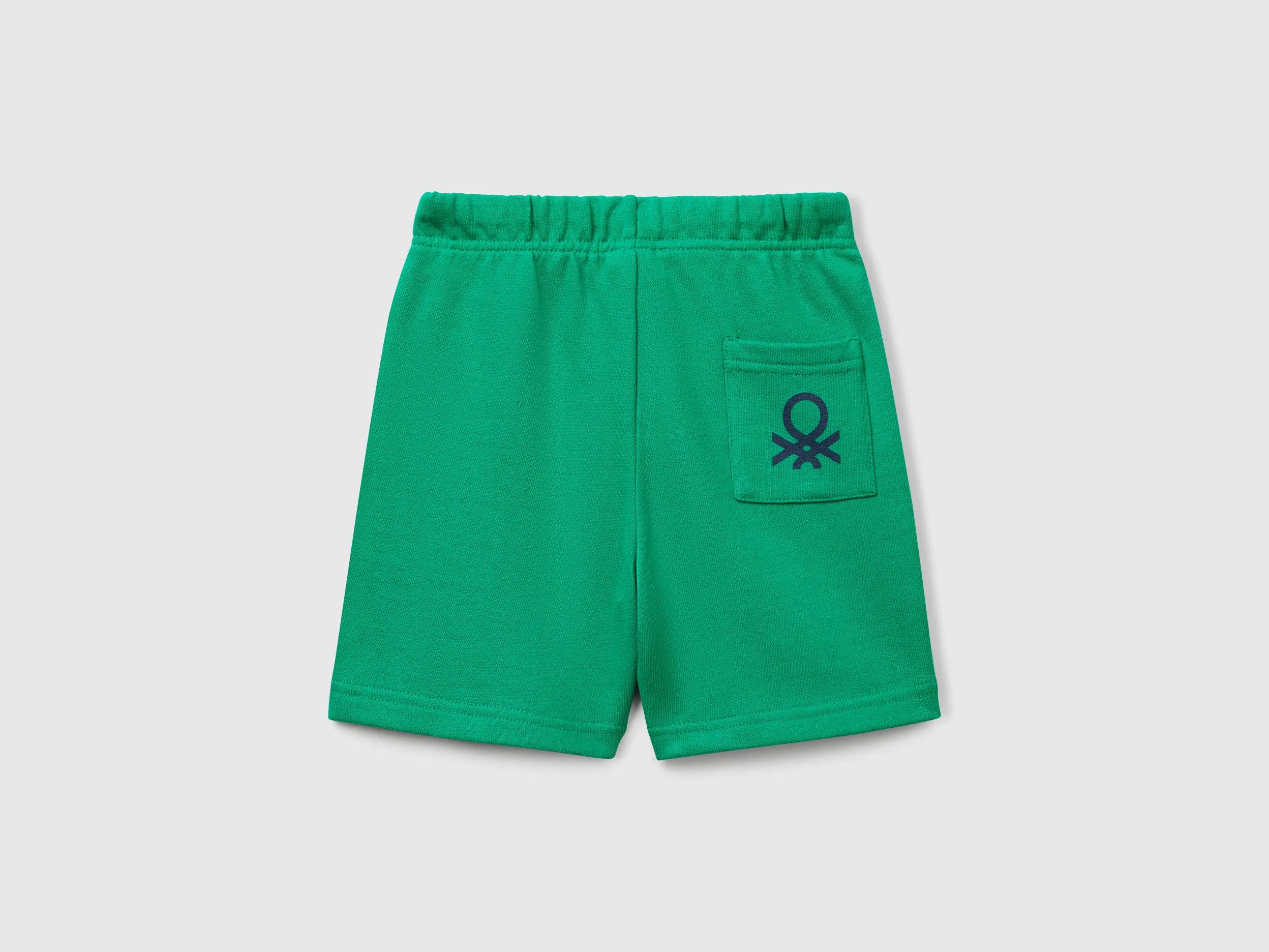 Benetton Green Boys Bermudas in Sweat Cotton SKU: 3J70G900P_108 Image 02