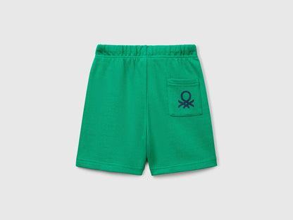Benetton Green Boys Bermudas in Sweat Cotton SKU: 3J70G900P_108 Image 02