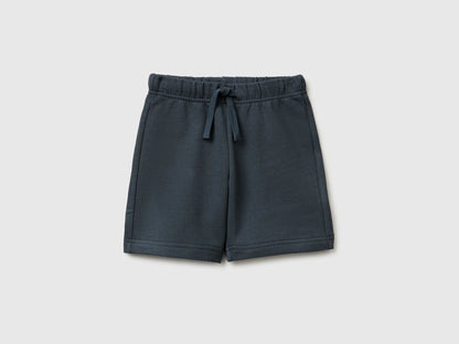 Benetton Dark Gray Boys Cotton Fleece Bermuda Shorts SKU: 3J70G900P_10N Image 01