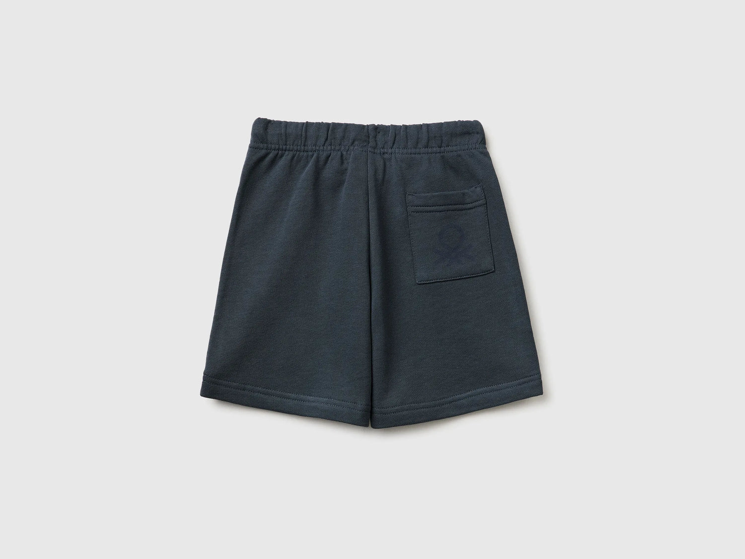 Benetton Dark Gray Boys Cotton Fleece Bermuda Shorts SKU: 3J70G900P_10N Image 02
