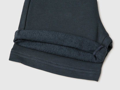 Benetton Dark Gray Boys Cotton Fleece Bermuda Shorts SKU: 3J70G900P_10N Image 03