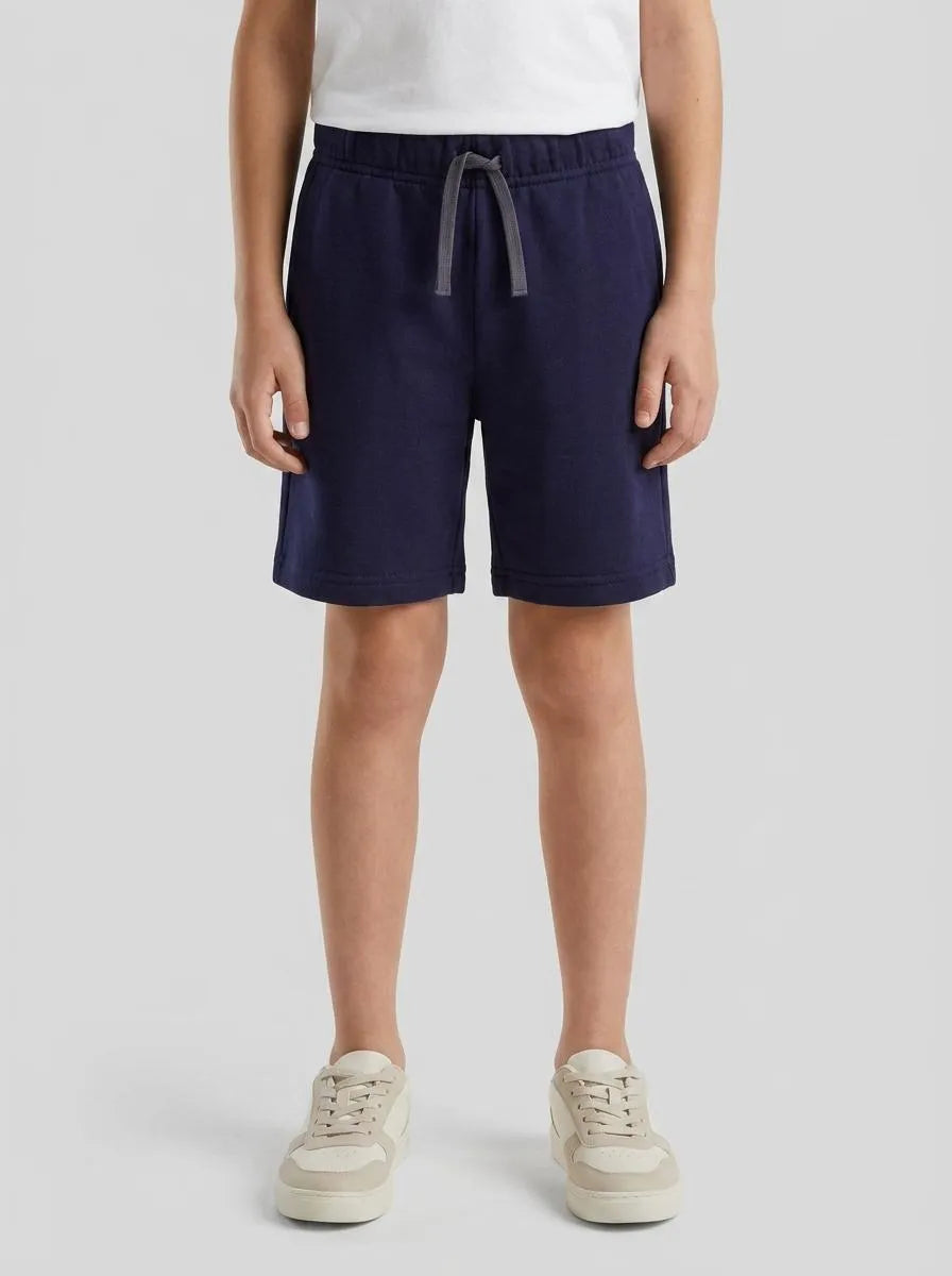 Benetton Dark Blue Boys Bermudas in Sweat Cotton SKU: 3J70G900P_252 Image 00
