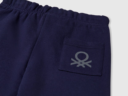 Benetton Dark Blue Boys Bermudas in Sweat Cotton SKU: 3J70G900P_252 Image 03