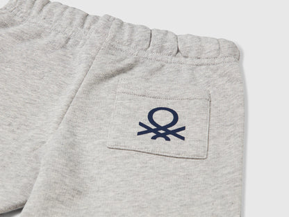 Benetton Light Gray Boys Bermudas in Sweat Cotton SKU: 3J70G900P_501 Image 03