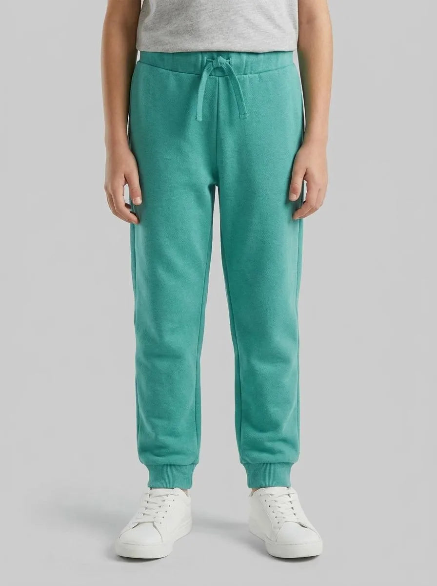 Benetton Aqua Boys Organic Cotton Sweatpants with Logo SKU: 3J70GF010_08N Image 00