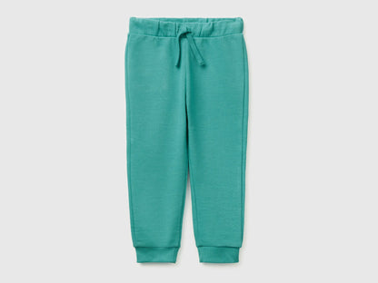 Benetton Aqua Boys Organic Cotton Sweatpants with Logo SKU: 3J70GF010_08N Image 01