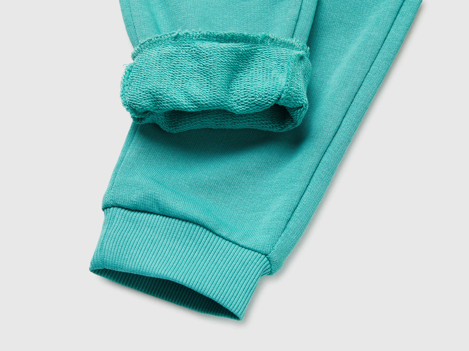 Benetton Aqua Boys Organic Cotton Sweatpants with Logo SKU: 3J70GF010_08N Image 03