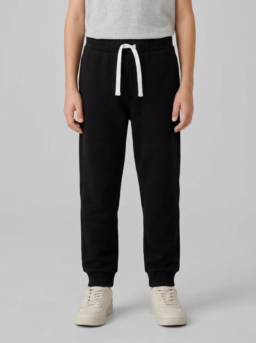Benetton Black Boys Cotton Trousers with Logo SKU: 3J70GF010_100 Image 00