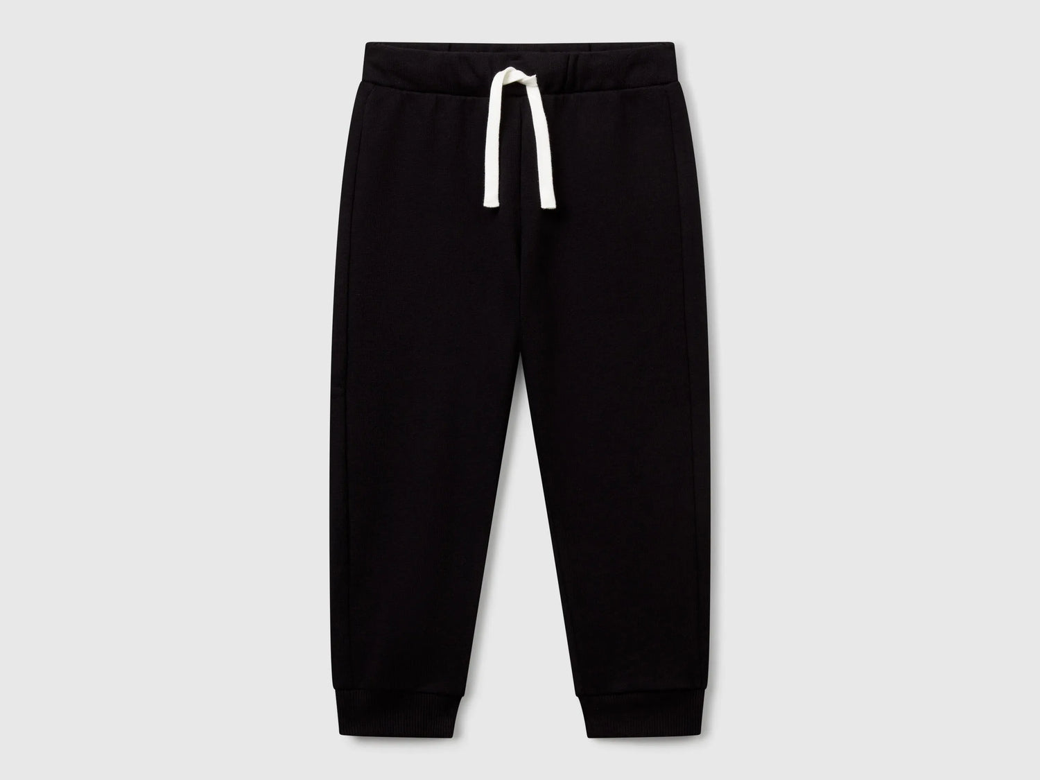 Benetton Black Boys Cotton Trousers with Logo SKU: 3J70GF010_100 Image 01