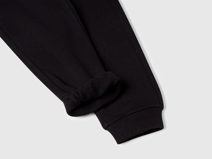 Benetton Black Boys Cotton Trousers with Logo SKU: 3J70GF010_100 Image 03