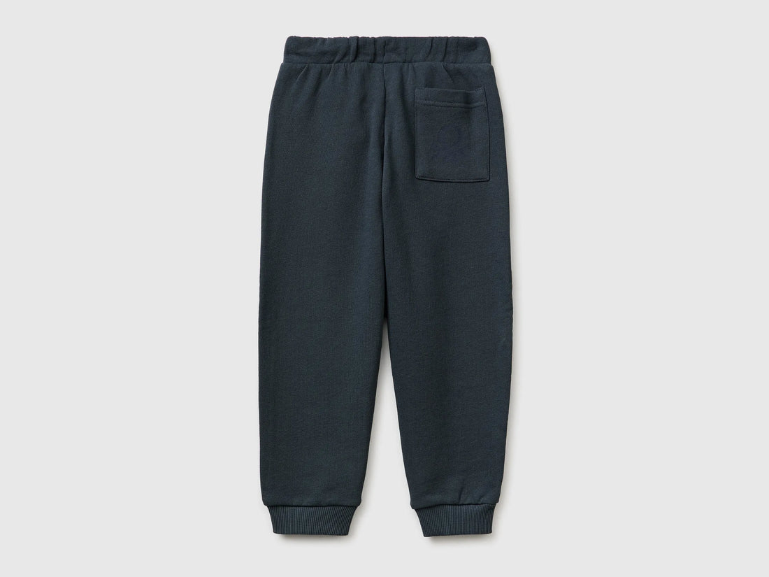Benetton Dark gray Boys Cotton Trousers with Logo SKU: 3J70GF010_10N Image 02